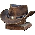 HADZAM Leather Cowboy hat Shapeable into Outback hat, Australian Hats for Men & Women