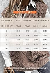 EVLAESS Womens Oversized Sweater Vest Fall Casual V
