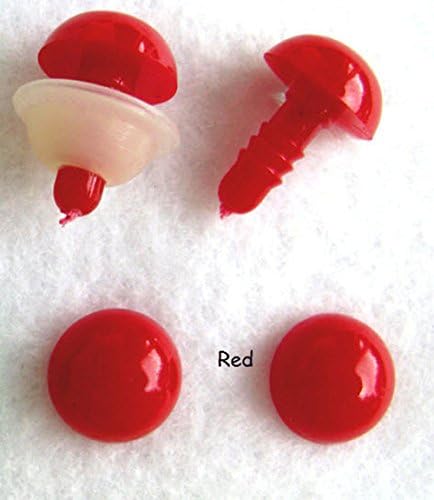 bangdan Eyes Solid Colors for Crochet Sew Teddy Bear Doll Crafts, 14 Pair 6mm or 12mm (12mm, red)