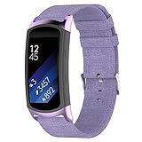 Aolvo Canvas Watch Bands Replacement Accessories Strap fit for Samsung Gear Fit2 Pro SM-R365/ Gear Fit2 SM-R360 Purple