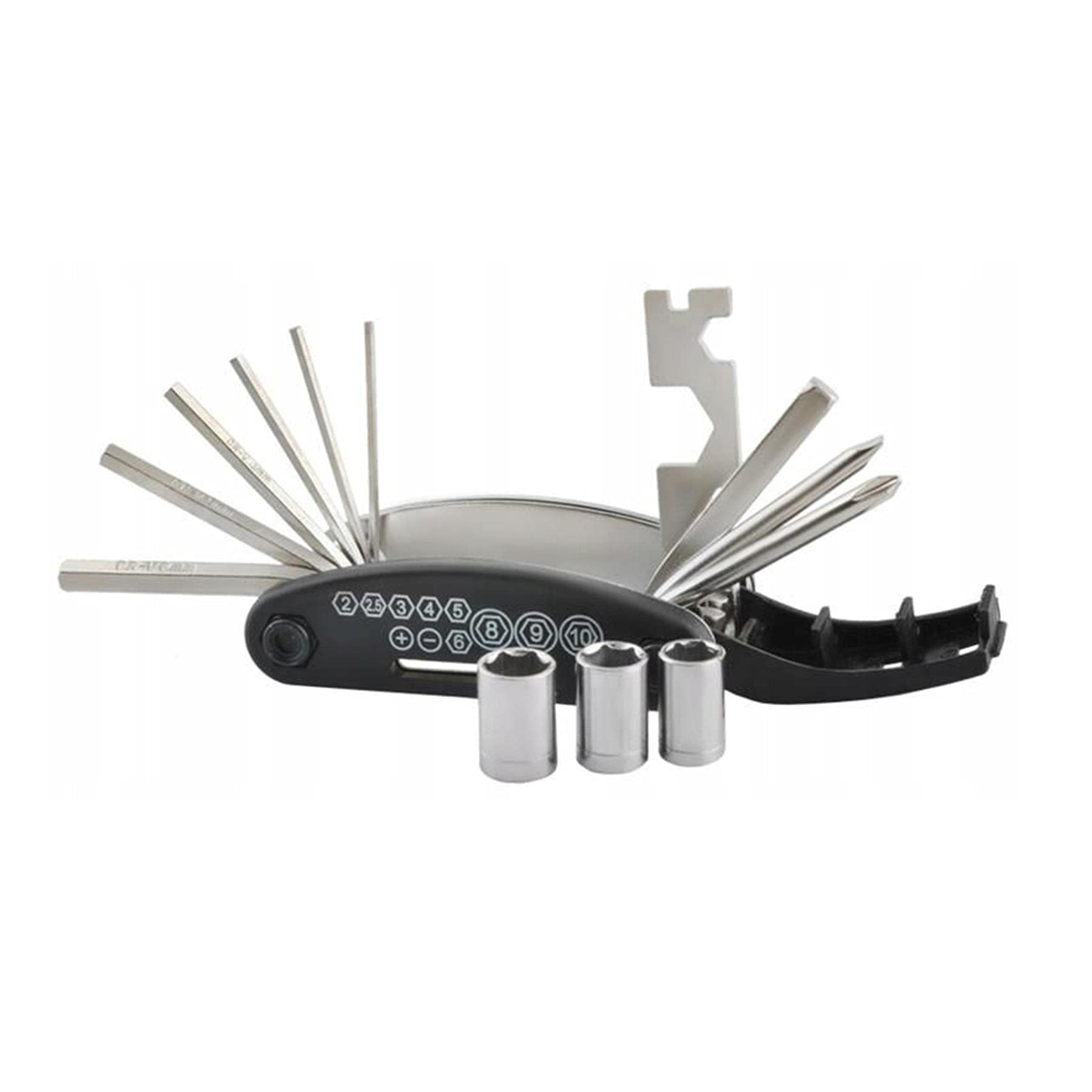 Laxzo ® 16 in 1 Bike Multi-Function Bike Bicycle Repair Tool Kit Compact and Lightweight for Road Mountain Bikes Folding Cycling Emergency Repair Kit Motorcycle Accessories Stainless Steel