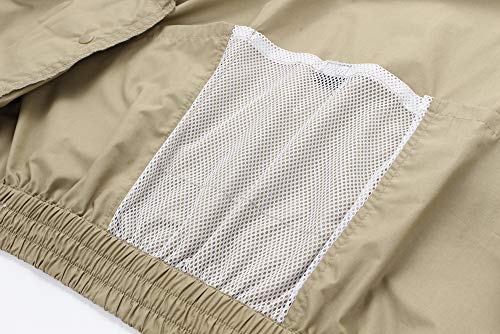 DEWBU Workwear Equipped Cooling Jacket Fan with Battery Pack for Summer Outdoors Air-Conditioned Clothes (Only Khaki Without Fan,Small) - Thumbnail 5