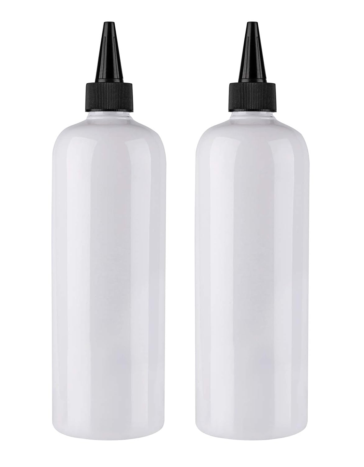 Hair Color Bottle Applicator, Sdootbeauty Applicator Bottle 16 ounce, Squeeze Bottle for Hair, PET Plastic Refillable Bottles with Twist Top Cap-2 Pack, White