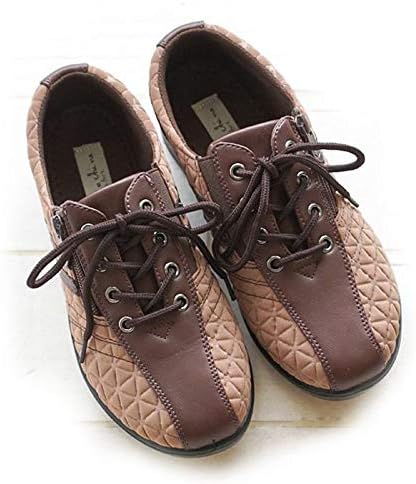 Amazon スニーカー レディース 幅広 甲高 5e 外反母趾 防滑 雪道対応 靴 ミセス 婦人靴 軽量 コンフォート ゴム ジッパー 紐 カジュアル 黒 ブラック ブラウン カーキ ノーブランド品 スニーカー