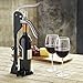 SHARPER IMAGE Tabletop Corkscrew Wine Bottle Opener Stand & Foil Cutter, Quick Removal On Natural/Synthetic Corks, Suction Base, Ergonomic Handheld Lever, Works for Wet Bar/Kitchen, BLACK/SILVER