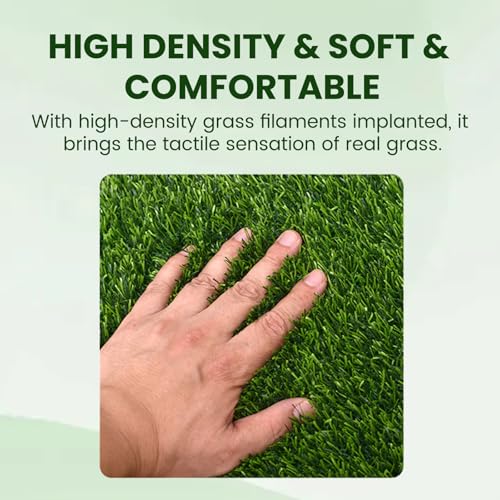 Artificial Grass Carpet,1m(100cm) x 2m(200cm) x 2.5cm Realistic Fake Grass Soft,Comfortable,Grass Pad Rugs for Garden Indoor Outdoor Lawn Decoration