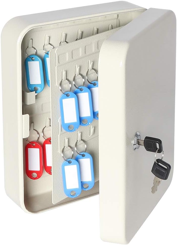 Medium Metal Key Box with 48 Key Hooks, Wall Mount Key