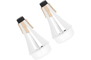 Yardwe 2pcs Silver Plastic Trumpet Mutes for Practice – Lightweight Noise Reducer Mufflers for Student Training and Silent Pe