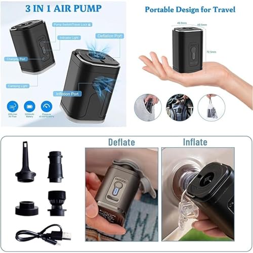 NovalLife Air Backpack, Vacuum Backpack,60L Expandable Vacuum Compression Bag, Water Resistant Expandable Vacpack with Vacuum Compression,Anti Theft Backpack （ with Vacuum Pump）