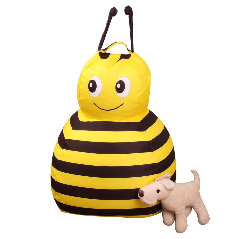 Digood Stuffed Storage Bean Bag Chair, Kids Childs Christmas Stuff and Sit Toy Cotton Canvas Bag Floor Lounger (C)