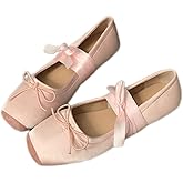 COVOYYAR Women Lace Up Ankle Strap Ballet Flats Shoes Floral Dressy Flats
