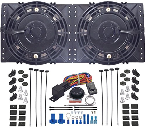 American Volt Dual 6" Inch Electric Atv Shroud Fan-s Adjustable Temperature Controller Switch