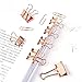 Paper Clips Binder Clips Push Pins Sets with Acrylic Box for Office Supplies, School Accessories and Home Supplies (Rose Gold)
