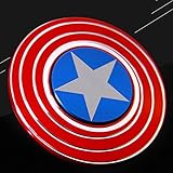 Bukit Cell 3-5 Min Captain American Shield RED Metal Fidget Spinner High Speed Durable Bearing Titanium Alloy Metal Hand Spinner EDC ADHD Focus Anxiety Stress Reliefspinner +BC stylus pen + BC cloth