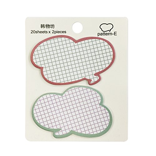 Wrapables Talking Bubble Memo Sticky Notes (Set of 2), Arrows and Grid