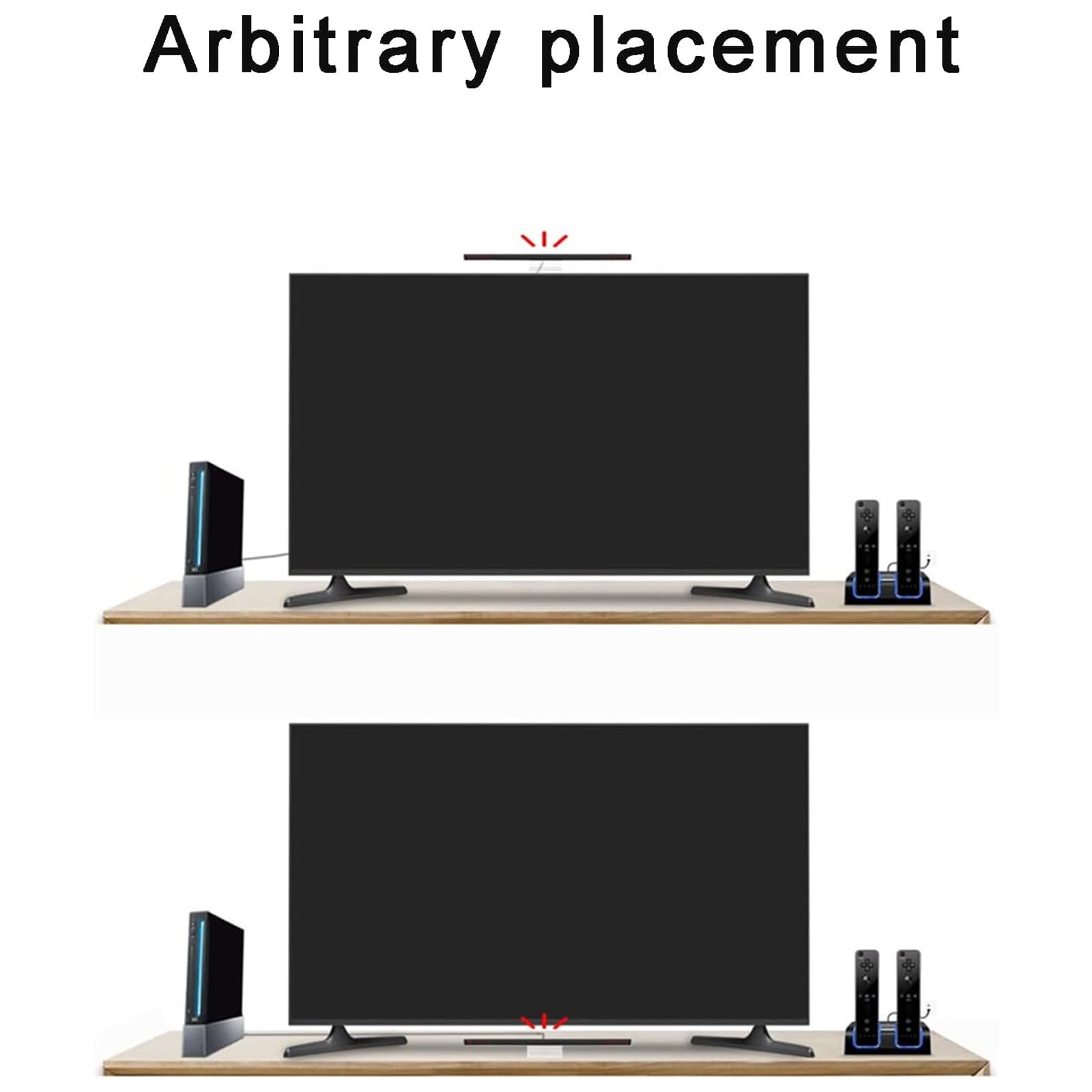 Otakulicious Wireless Wii Sensor Bar, Wireless Sensor Bar for Wii U Motion Dolphin Bar for Nintendo Console