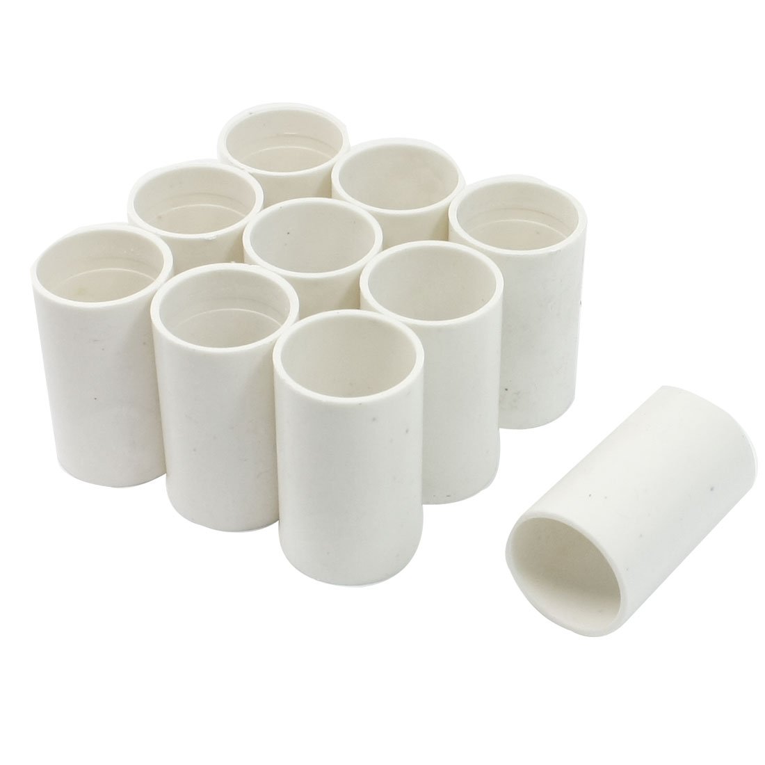 sourcing map 10 Pcs 20mm Inner Diameter Straight PVC Pipe Connectors Fittings White