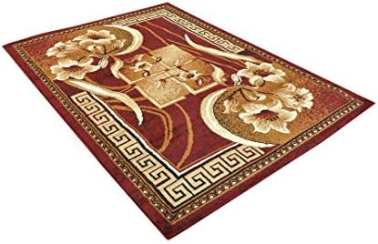 Original Rosemarie Floweret Red Area Rug 5x7 Size by Msrugs - Made from Turkey with Luxury Design Perfect for Indoor-Home & Kitchen Price (5x7, Red)