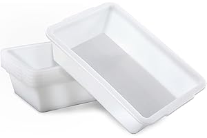 Remerry 6 Pack Polypropylene Containment Tray 15 L x 10.8 W x 4 H Rectangular Lab Tray for Sterilizing and Drying Laboratory Supplies, Durable and Temperature Resistant Plastic