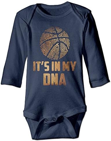 Rdiep Unisex Cotton Long Sleeve Basketball is My DNA Infant Baby Girls' Boys' Onesies Bodysuit Jumpsuit
