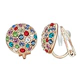 Yoursfs Clip On Earrings For Women Multicolor Crystal Rhinestone Statement Clip Earrings Jewelry