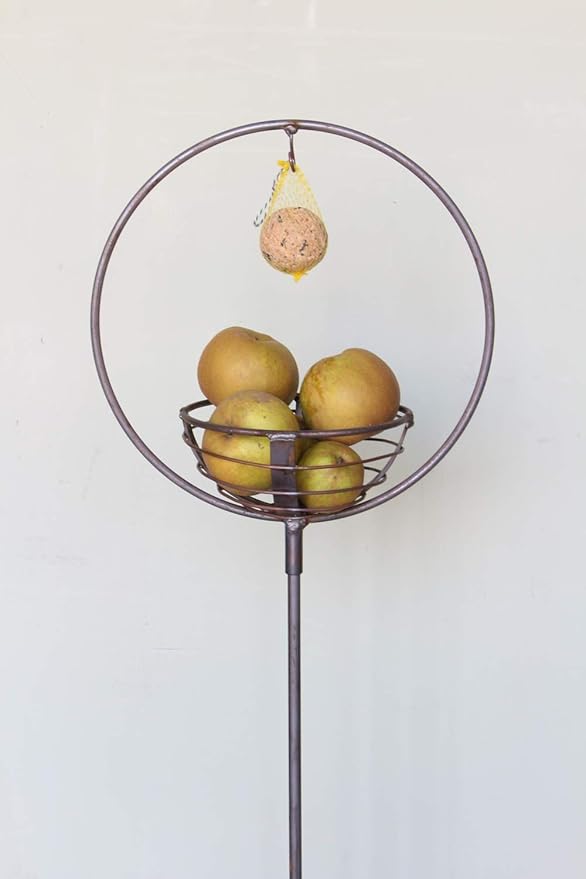 Timmasiru Weihnachtskranz auf Stab,Strohrömer,Kranzrohling auf Stab,Futterstation auf Stab, Meisenknödelhalter auf Stab,Pflan