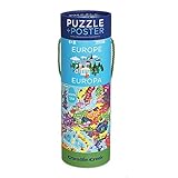 Crocodile Creek Europe Map Jigsaw Puzzle & Matching Poster (200 Piece)