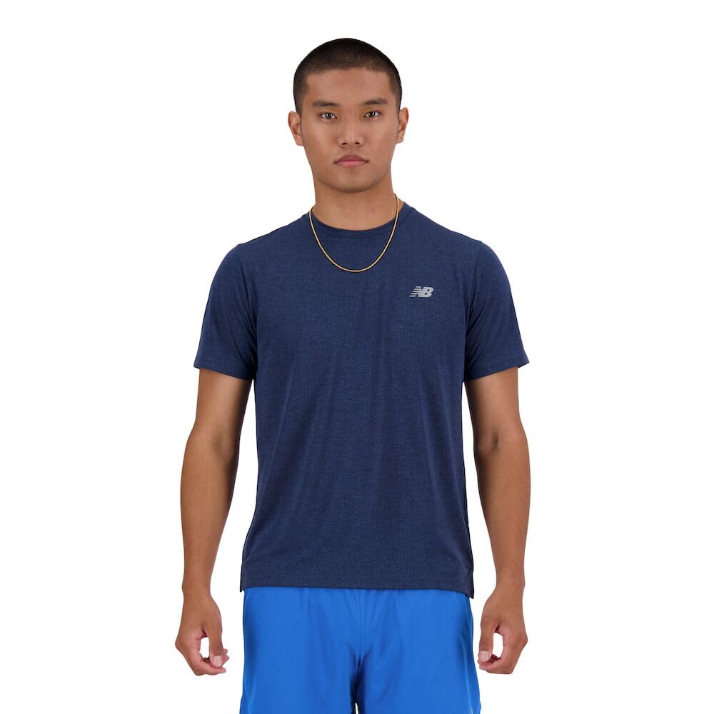New Balance Men’s Athletics T-Shirt, Nb Navy Heather, Small