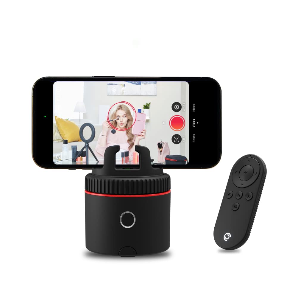 Pivo Equestrian Pod Auto Tracking Phone Holder, Face, Body & Horse Tracker, 360° Rotation, 6 Speed, Stand for Video Recording with Remote Control (Red)