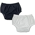 Leakproof Cloth Diaper Covers for Adult, Incontinence Protective Briefs Underwear, Reusable Plastic Pants Special Needs 2Pcs (WhiteBlack, S)