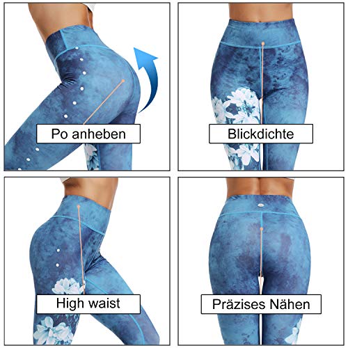 HAPYWER-Yoga-Leggings-Damen-High-Waist-Gym-Sport-Leggings-Tummy-Control-Yoga-Hosen-Running-Workout-Kompressionsstrumpfhose-Stretch-Trainingshose-mit-Aufdruck