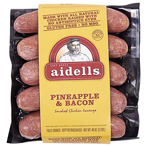 Aidells Chicken Sausage W Pineapple And Bacon No Msg Gluten Free Fully Cooked Ship Frozen 3 Pound X 2 Pack Amazon Com Grocery Gourmet Food