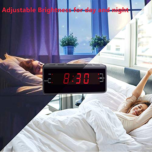 Jingsense Digital Alarm Clock Radio with AM/FM Radio, 1.2” Big Digits