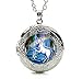 DianaL Boutique Silver Tone Unicorn Horse Rainbow Locket Pendant Necklace Glass Cabochon Art Picture Jewelry