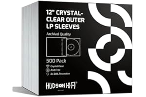 Hudson Hi-Fi 500 ct. Outer Sleeves for Vinyl Records - Clear Vinyl Record Outer Sleeves - Vinyl Protective Sleeves Against Sc