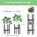 2 Pack Indoor Plant Stands, 2 Tier Tall (30 inches) Mid Century Modern Bamboo Wood Plant Stand, Adjustable Width 8 to 12 inches, Fits Pot Size of 8 9 10 11 12 inches (Pot & Plant Not Included), Blackthumb 2