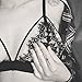 Toraway Bra Top Women Translucent Sheer Lace Strap Lingerie Bra Bustier Top (Small, Black)