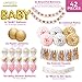 Girl Baby Shower Party Decorations Pink, White and Gold Theme Decor Set with Banners, Balloons, Poms, Lanterns, Tassels and Sash (42 Pieces)