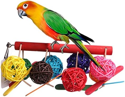 Milkhouse Parrot Toy, Colorful Parrot Cage Chew Toys Pet Bird Swing Bites Toy