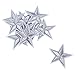 HOUSWEETY 10pcs Silvery Star Embroidered Iron On/Sew On Badge Applique Patch