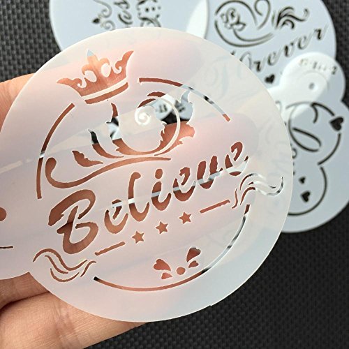 6pcs/set Forever Love Cookie Stencil Set Kiss Cupcake Stencils Wedding Cookies Stencil Template ST-864 - Thumbnail 4