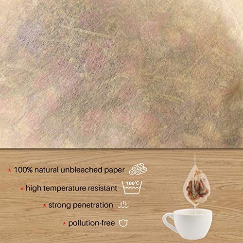 Tea Filter Bags,300pcs Disposable Empty Tea Bags Tea Infuser Drawstring Teabags Safe Natural Material Tea Bags for Loose Leaf Herbs Teas (Drop shape)
