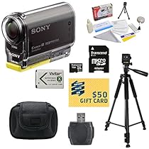 Sony HDR-AS30V HD POV Action Camcorder with Best Value Accessory Kit Includes - 16GB Micro SD Card + Card Reader + High Capacity Li-ion Battery + Hard Shell Carrying Case + Professional 60