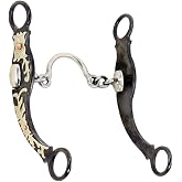 HILASON Cowboy Collection Floral Ported Chain Curb Bit 5" | Polished steel mouthpiece, hand-tooled floral blued steel shanks, ported chain design, western pleasure and trail riding