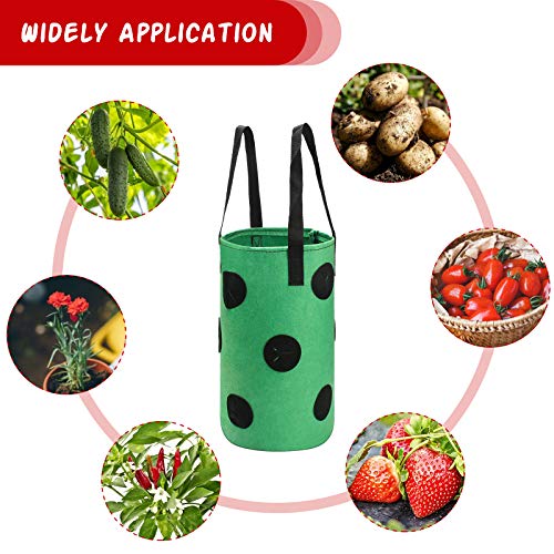 Strawberry Grow Bags 3 Gallon, Luxiv Strawberry Planting Bags with 12
