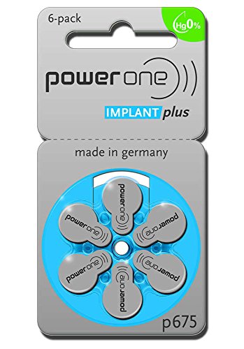 60 Powerone Mercury Free Hearing Aid Batteries Size: 675P Cochlear Implant by Power One