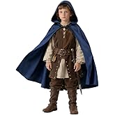 VZQI Hooded Cape for Kids Renaissance Cloak Boys Medieval Halloween Witch Costume Wizard Cape