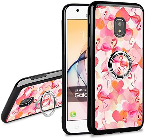 Galaxy J5 Pro Case, Galaxy J530G Case with 360 Degree Rotating Ring Kickstand, Soft TPU Bumper Anti-Slip Shockproof Protective Case for Galaxy J5 Pro/J5 2017 J530 - Pink Flamingo