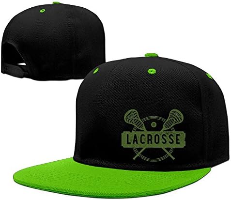 Custom Unisex-Adult Lacrosse Sports Flat Brim Baseball Cap Hats KellyGreen