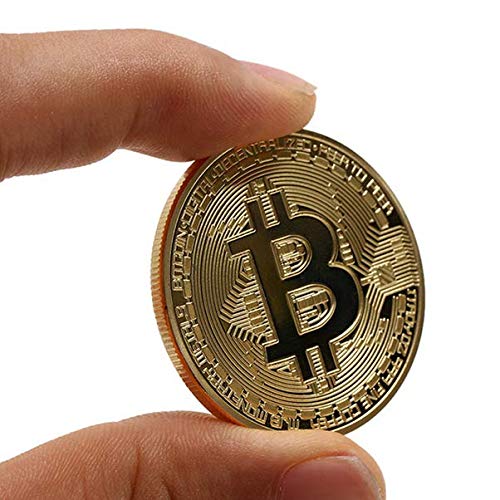 Brand2 GT Bitcoin Imitation Medallion Collectible Gift Gold or Silver Plated Metal Coin Art Collection Physical BTC Craft Souvenir (Gold)